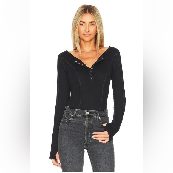 Free People Sloane Bodysuit in Black Small - Picture 2 of 11